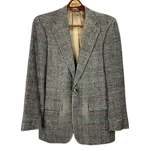 Blazer Traje Abrigo Deportivo Vintage Nordstrom Cabello Camel Negro Rojo a Cuadros 38 x 30 - Imagen 1 de 5