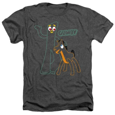 Camiseta de brezo para hombre adulto con licencia GUMBY OUTLINES SM-3XL Foto 1 de 2