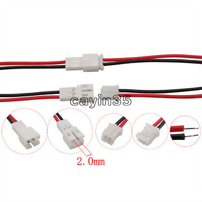 20CM JST PH 2.0 2.0mm Pitch 2 Pin Male Female Cable Connector Micro NEW • 1.32£