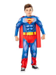 Boys Superman Costume Marvel Superhero Comic Book Fancy Dress Kids - Picture 1 of 4
