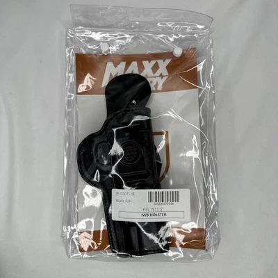 Max Carry Premium Black Leather IWB Gun Holster for 1911 (Colt/Springfield/S&W) - Image 1 of 4