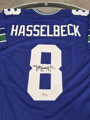 Jersey Matt Hasselbeck Autografiado/Firmado Azul Beckett Jersey Personalizado  Foto 1 de 4