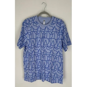 Adidas Script Tee Blue Dawn Mens Large New T Shirt Short Sleeve - Picture 1 of 6