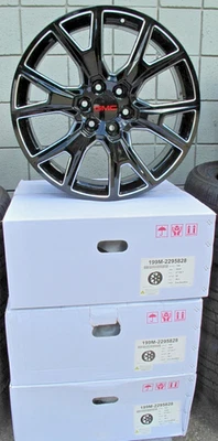 SUV GMC YUKON SIERRA 22" ESTILO FÁBRICA NEGRO FRESADO NUEVO JUEGO DE 4 RUEDAS 199M Foto 1 de 4