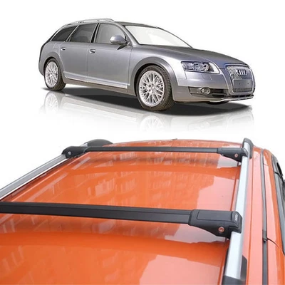 Par de barras transversales negras para portaequipajes Audi A6 C6 Allroad Quattro 2006-2011 Foto 1 de 4