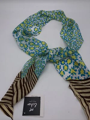 NWT  ECHO Women’s Multi-colored Scarf Geometric 6 By 62”  brown &  blue # 854 - Image 1 of 4