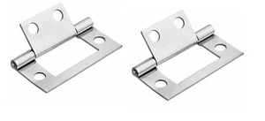 Bisagras al ras de plata/zinc gabinete puerta armario caja de juguetes varios tamaños 1 par - Imagen 1 de 4