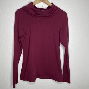 Athleta Lupin Soft Cowl Neck Long Sleeve Sweater Burgundy Sz. M Cabincore Active - Picture 1 of 8