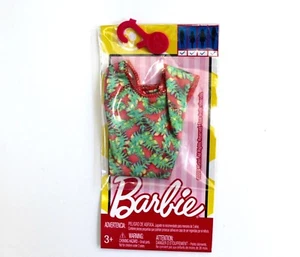 Barbie Fashion Pack Short Sleeve Green Floral Fit & Flare Dress - Picture 1 of 3