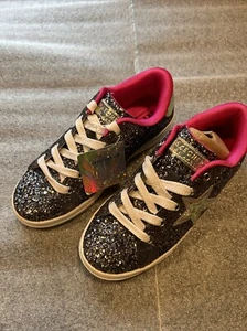 Skechers Gun Metal Sparkle It Up Sneakers Shoe Kids Youth Size 2 NIB - Picture 1 of 5