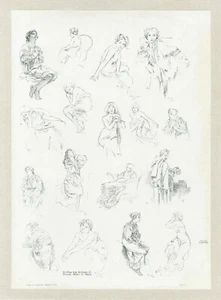 "DER KUNSTSCHATZ 1898" Planche originale n° 13 entoilée (Alphons MUCHA)  - Imagen 1 de 1