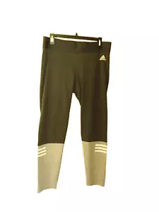 ADIDAS DARK GRAY LIGHT GRAY WITH WHITE STRIPES ATHLETIC LEGGINGS WOMENS SIZE XL - Picture 1 of 13