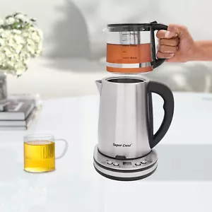 NEU 1500W Wasserkocher Glas Edelstahl Wasserkocher Elektrischer Wasserkocher DE - Bild 1 von 18