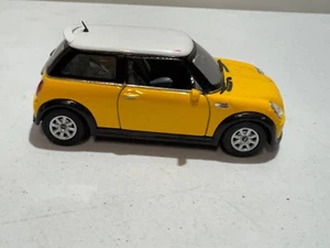 5" KINSMART MINI COOPER S DIECAST MODEL TOY CAR 1:28 YELLOW - Picture 1 of 3