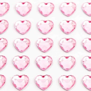 LIGHT PINK CRYSTAL HEART Wedding Party Invitation Craft Rhinestone Sticky 6-10mm - Picture 1 of 3