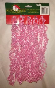 KURT ADLER  new w tags beaded PINK beads GARLAND 8 / 9 ? ' Long Strand Valentine - Picture 1 of 4