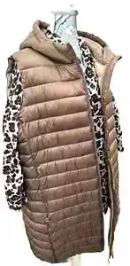 Mode Fashion Lang Stepp Weste Metallic Braun NEU 48 50 XXL NEU - Bild 1 von 6