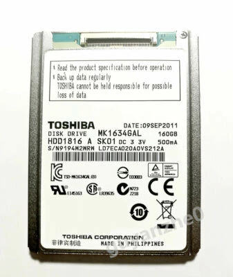 Toshiba MK1634GAL 160GB 1.8" CE Hard driver For iPod Classic 7th 160GB Thin - Image 1 of 2