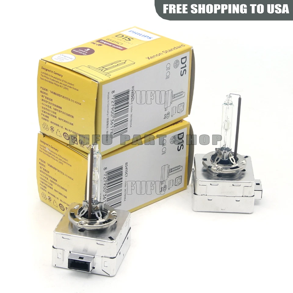 Genuine! 2X PHILIPS D1S OEM 4300K HID Xenon Headlight Bulb 85415 35W DOT Germany - Image 1 of 4