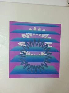Aijiro Wakita "Spiral C" Abstract Signed Numbered 9/50 Original Color Serigraph - Picture 1 of 9