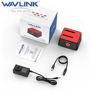 2 Bay Hard Drive Enclosure 2.5'' 3.5'' HDD Docking Station 2x16TB USB3.0/Type-C - Picture 1 of 9