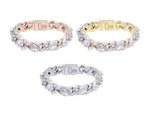 Infinity link 18 3/5CT Real Diamond 50 Pointer Bracelet 10k Gold - Picture 1 of 10