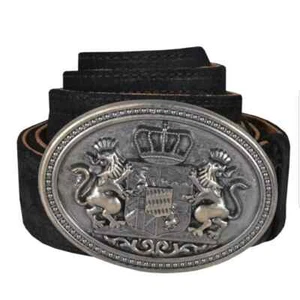 Trachten Bayrisch Antik Wildleder Leder Gürtel Deutsch Herren Oktoberfest Outfit - Bild 1 von 3