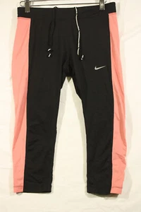Leggings Nike Capri Nero Rosa Dri Fit Cropped Elasticizzati Taglia S Donna - Foto 1 di 8