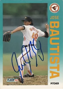 JOSE BAUTISTA BALTIMORE ORIOLES SIGNED CARD CARDINALS GIANTS CHICAGO CUBS TIGERS - Picture 1 of 1