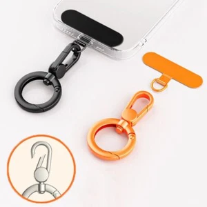 Stainless Steel Phone Lanyard Clip Patch Detachable Phone Tether Tab - Picture 1 of 18
