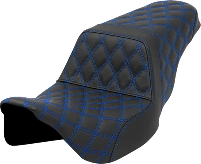 Saddlemen Step Up 全蓝色格子 Gelcore 座椅适合 2008 - 2024 Harley Touring — 第 1/2 张图片
