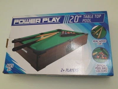 Power Play 20 Zoll Table Top Pool Mini Billard Tisch top Zustand in OVP - Bild 1 von 4