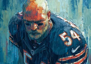 2025 Brian Urlacher CB NFL 1/1 ART SKETCH CARD ARTIST SIGNED - ONE OF A KIND - Picture 1 of 2