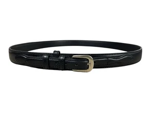 Cabela’s Herren 44 Schwarz Ranger Gürtel Echtleder Silberfarbene Schnalle Western - Bild 1 von 8