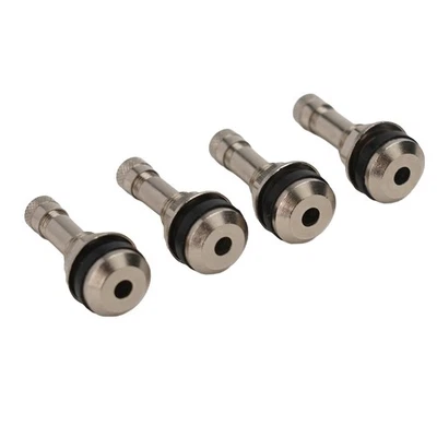 4pcs Automobile Tubeless Iron Car Chrome Replacement Tyre Valves 1 Set - Image 1 of 4