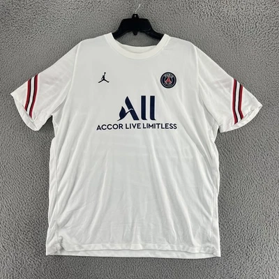 Paris Saint-Germain Jersey Mens XXL White Soccer Football Jordan PSG - Image 1 of 4