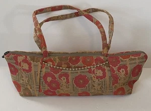 Borsa Maruca ~ fatta a mano Boulder Colorado ~ estate rosso giallo floreale ~ tasche zip - Foto 1 di 5