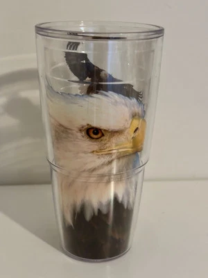 Tervis 16 Oz Bald Eagle Plastic Tumbler Patriotic USA America EUC Foto 1 de 4
