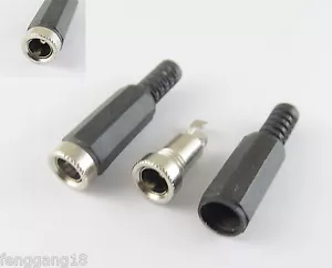 50x DC Power 5.5x 2.1mm Female Jack Connector Adapter Plastic Cover Handle Black - Picture 1 of 1