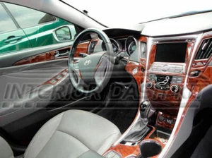 KIT DE MOLDURAS DE TABLERO DE MADERA INTERIOR PARA HYUNDAI SONATA 2011 2012 2013 2014 SE GLS LMTD - Imagen 1 de 9