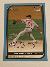 2008 Bowman Blue AUTO /500 #221 Clay Buchholz Boston Red Sox RC Rookie MLB Card