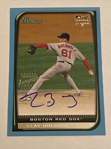 2008 Bowman Blue AUTO /500 #221 Clay Buchholz Boston Red Sox RC Rookie MLB Card