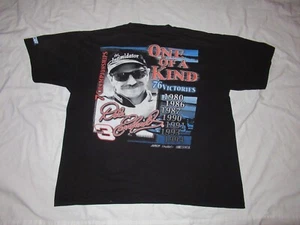 Vintage Dale Earnhardt One Of A Kind 76 Victories Black Graphic T Shirt Mens XL - Picture 1 of 4