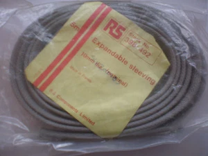 Expandable sleeving 10mm diameter 5m length Grey RS 398-509 Z497 - Foto 1 di 1