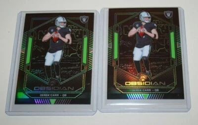 2 2019 ODSIDIAN ETCHED GREEN DEREK CARR 3/25 & 23/25 FREE SHIPPING - Image 1 of 2