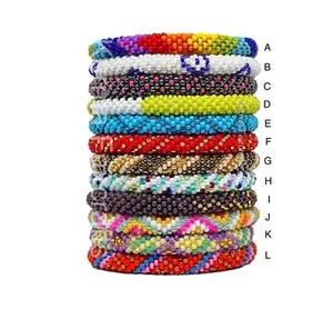 Nepal Beaded Bracelet Colorful Seed Beads Bracelets Hand Crocheted Buy2get1free - Picture 1 of 26