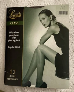 Levante Class Gloss 12 Denier Pantyhose Fumo-Dk Brown-Vintage Italy -X/Tall- New - Picture 1 of 6