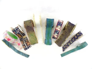 Weihnachtsbänder 10 Rollen Bunt gemischt Dekorationsbänder 6 x mit Drahtverstär - Bild 1 von 8