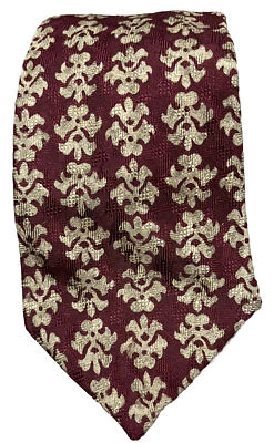 Corbata ancha vintage Evan Picone 100 % seda borgoña rojo oro 58X4 hecha en EE. UU. Foto 1 de 4