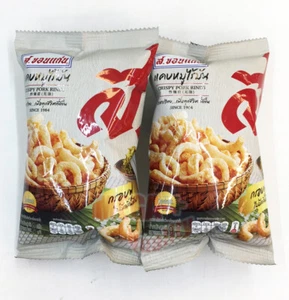 2x Crispy Pork Rinds Rind Fried Thai Food Snack low-calorie S.Khonkaen 7g - Picture 1 of 6